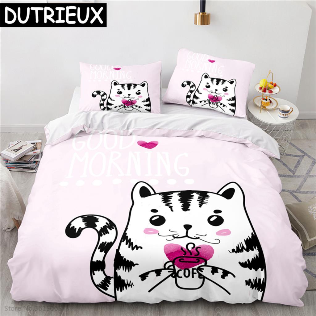 Nordic Cartoon Animal Printed Bedding Set Duvet Cover Children Bedclothes Duvet Cover Sets Pillowcase Twin Full Queen King Size