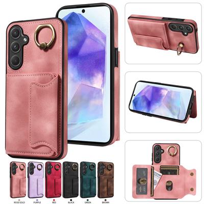Lightweight Card Holder Slots Ring Bracket Cover Phone Case for Samsung Galaxy S22,S23,S24,A05,A12,A13,A14,A15,A52,A72,A22,A32,A33,A53,A73,A23,A24...