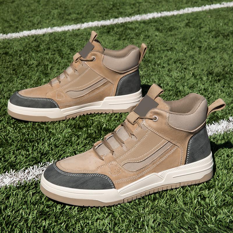 Outdoor Men's Winter Warm Boots Suede Leather High Top Shoes Anti-Slip Sole Cold Weather Ankle Boots Daily Wear Man Hiking Boots