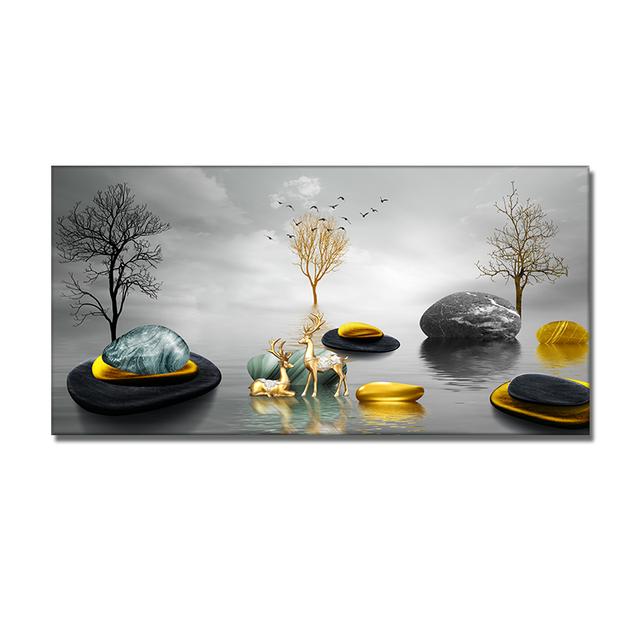 

Абстрактные горные деревья, холст, картина, настенное искусство, современный скандинавский пейзаж, постеры и принты для гостиной, домашний декор, без рамки 20*40cm