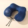 Portable, removable and washable multi-functional neck pillow for airplane travel, inflatable U-shaped neck protection pillow