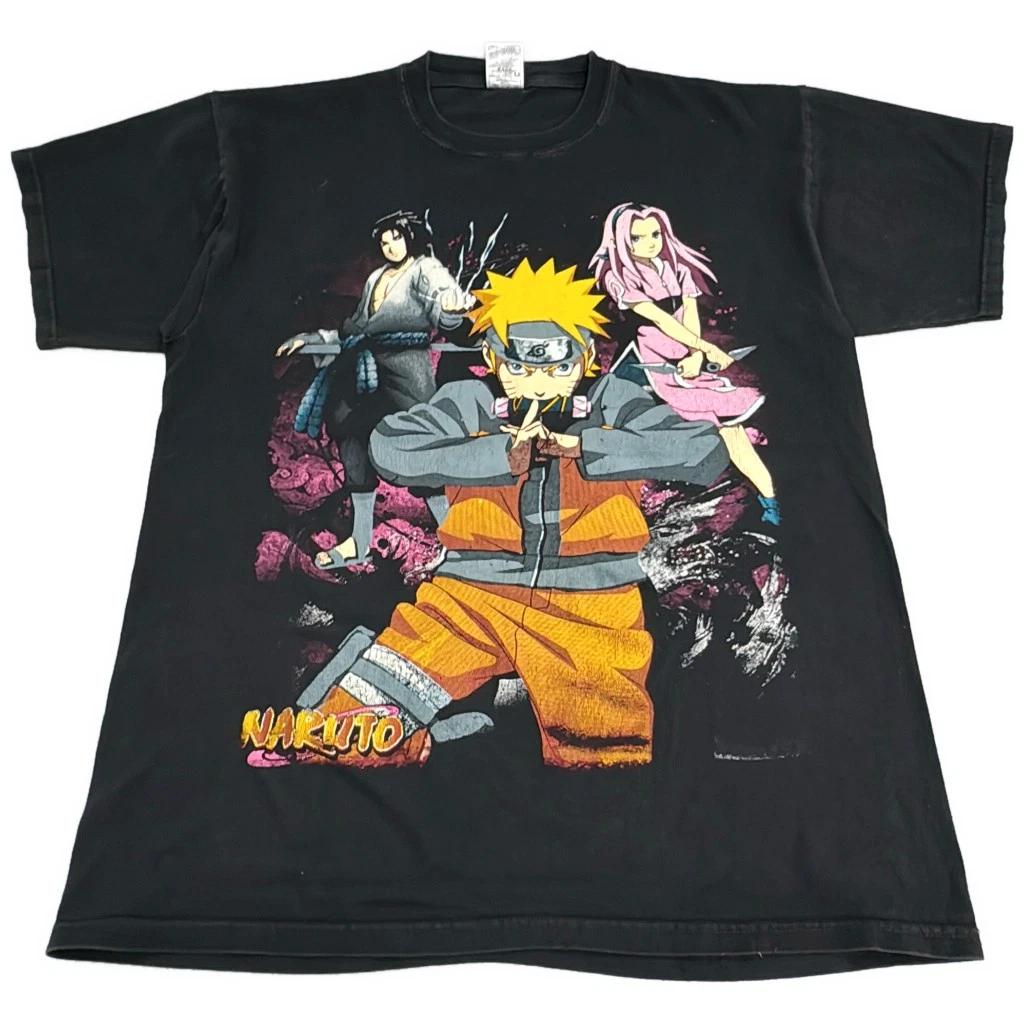 Naruto Shippuden Graphic Anime T-Shirt XL Black Rare Tee 4XL