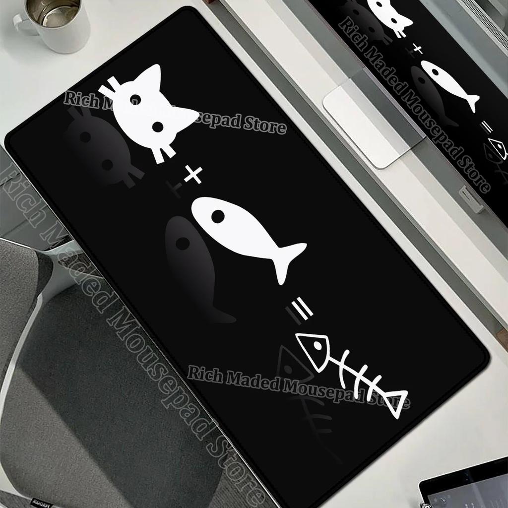 Anime Xxl Mouse Pad Gaming Accessories Funny Black White Cat Keyboard Mousepad Gamer Desk Mat Office Pc Cabinet Mice Pad Carpet