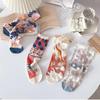 Novelty Harajuku Retro Summer Thin Transparent Glass Socks Women Girls Floral Print Cute Socks Japanese Style Crystal Silk Socks