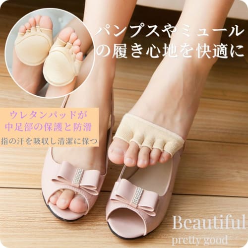 Foot Protection Pads, Cushioned Foot Pads for Five-Toe Shoes, Shallow Fit, Stays in Place, Supports Foot Care, Unisex (Black)