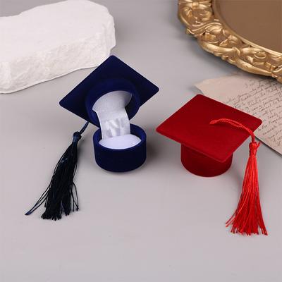 Creative Doctoral Hat Shape Ring Box Earrings Jewelry Storage Wedding Engagement Valentine'S Day Gift Packaging Boxes