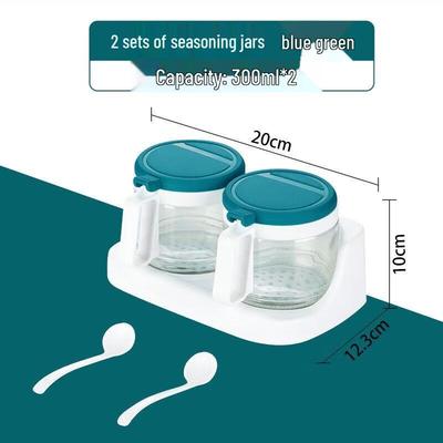 Round Glass Seasoning Bottle Set, 300ml