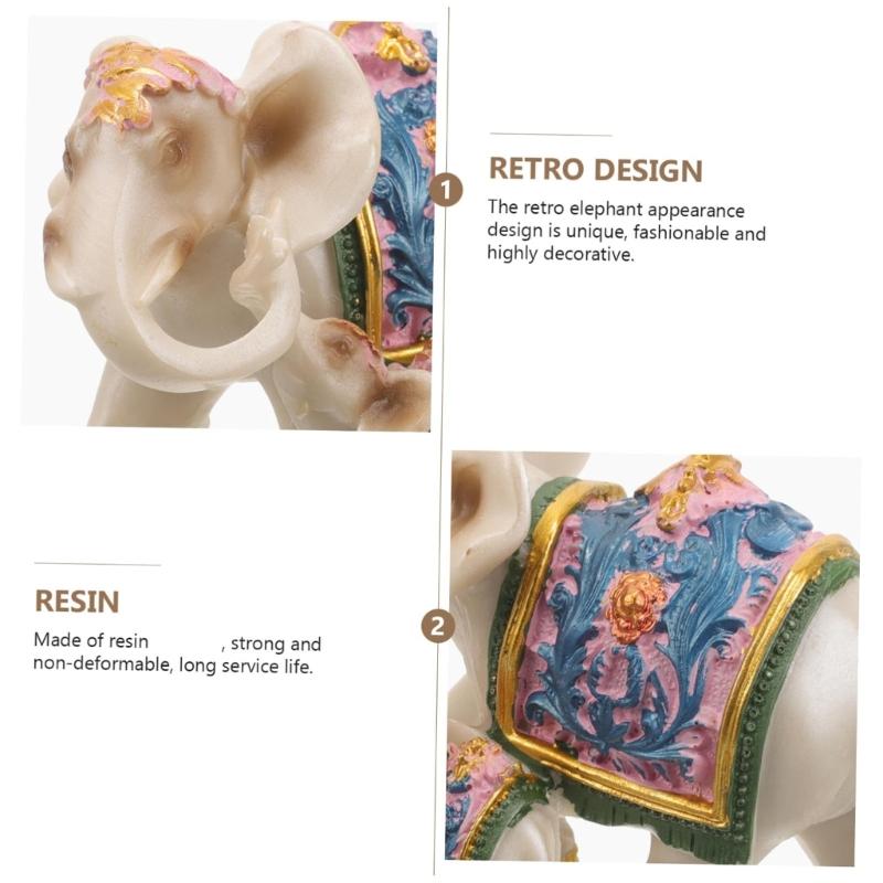 Harze Handwerk Dekore Vintage Mutter und Baby Elefant Figur Wohnzimmer Büro Regal Display Heimdekoration Geschenk