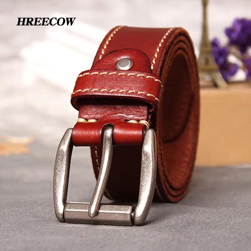 

3.8CM New Designer Belts Men High Quality Pin Buckle Luxury Real Full Grain Cowskin Genuine Leather Ceintures Belt for Jeans 120cm