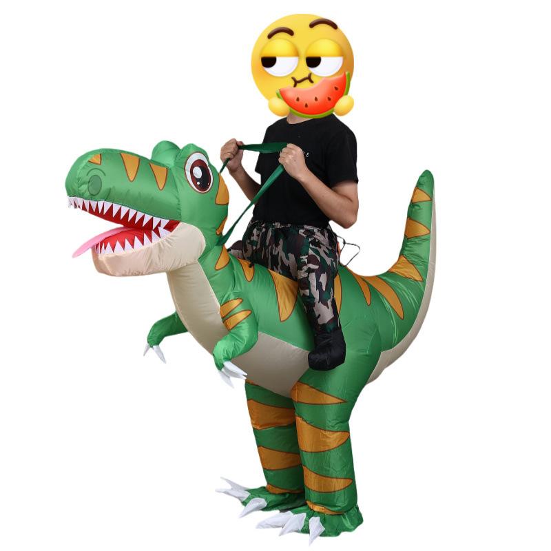 Inflatable Dinosaur Costume Green Party Decoration Funny Outfit for Height 160-190cm Adults Kids Halloween Cosplay