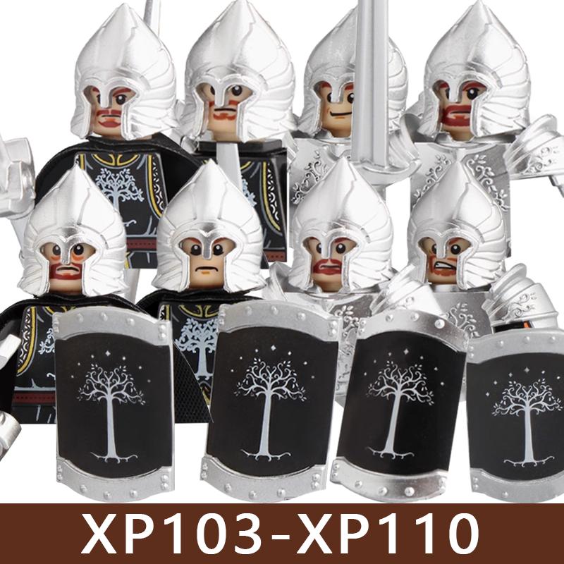 Medieval Castle Soldier Figures Building Blocks Military Dragon Knight Guard Armored Warrior Infantry Sword Spear Bricks Toy Boy