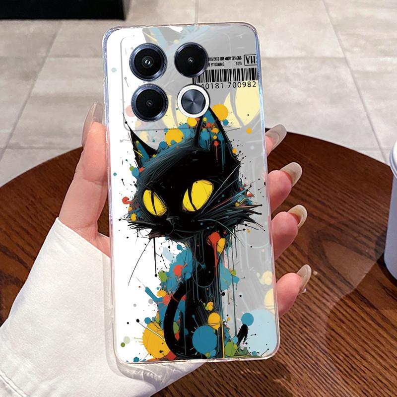 Jelly Casing For Infinix Note 40 5G X6851 X6852 Fundas Capa Clear Silicone Soft TPU Back Cover Cute Cat Rabbit Heart Phone Case