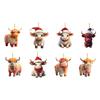 Cartoon Highland Cattle Christmas Tree Decorations Multi-Purpose Cute Hanging Cow Ornaments Acrylic for Kids Toddlers Xmas Gifts