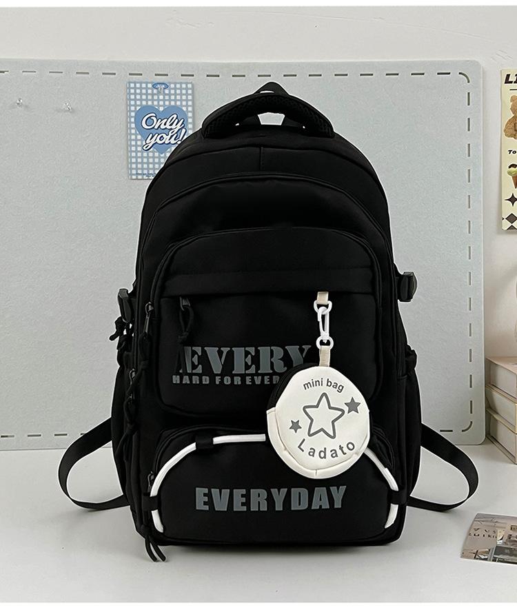 Schoolbag Korean version contrasting color splicing backpack 1011 new fashion and light travel backpack casual tooling style school bag