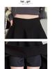Black High-Waisted Wool Pleated A-Line Short Skirt for Women - Slim-Fit Spring/Autumn 2026 Collection