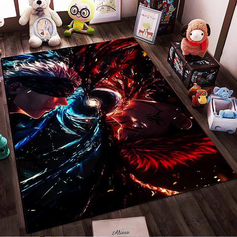 Anime character print non-slip rug, suitable for living room and bedroom sofa