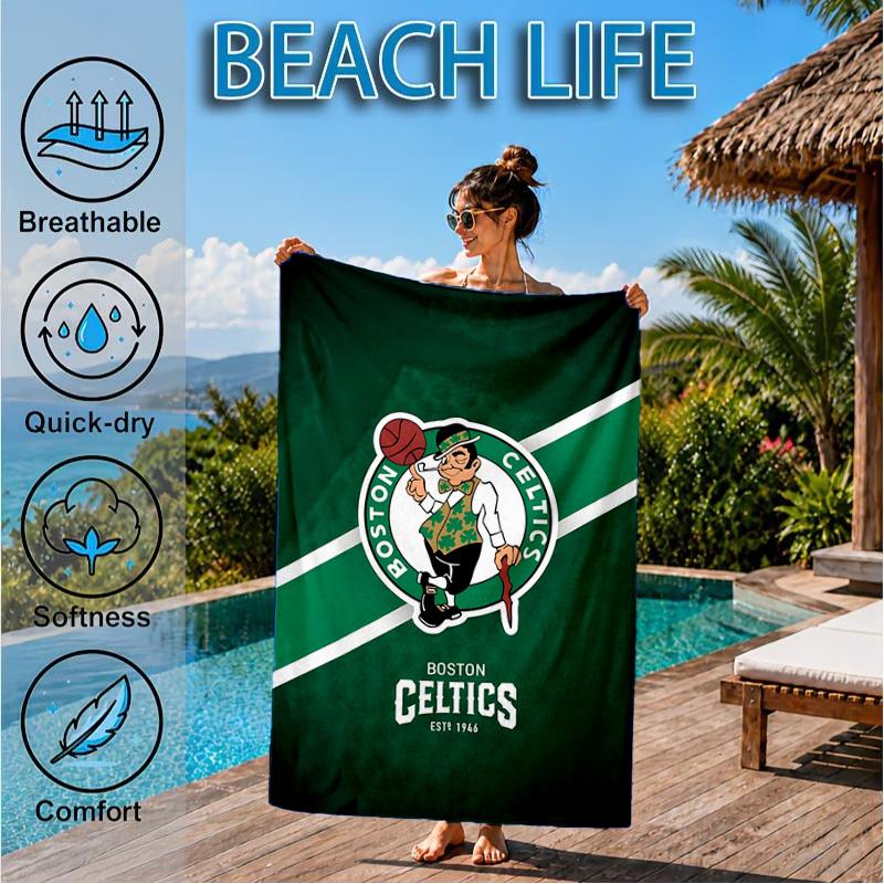 Celtics Logo Beach Towel, Microfiber Beach Towel, Perfect For Pool, Beach, Travel, Home Decor Beach Party Fan Gifts