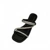 Temperament Slope Heel French Small Cool Slippers Fairy Shoes 2025 New Summer Fashion Outer Wear Rhinestone Strap Sandals