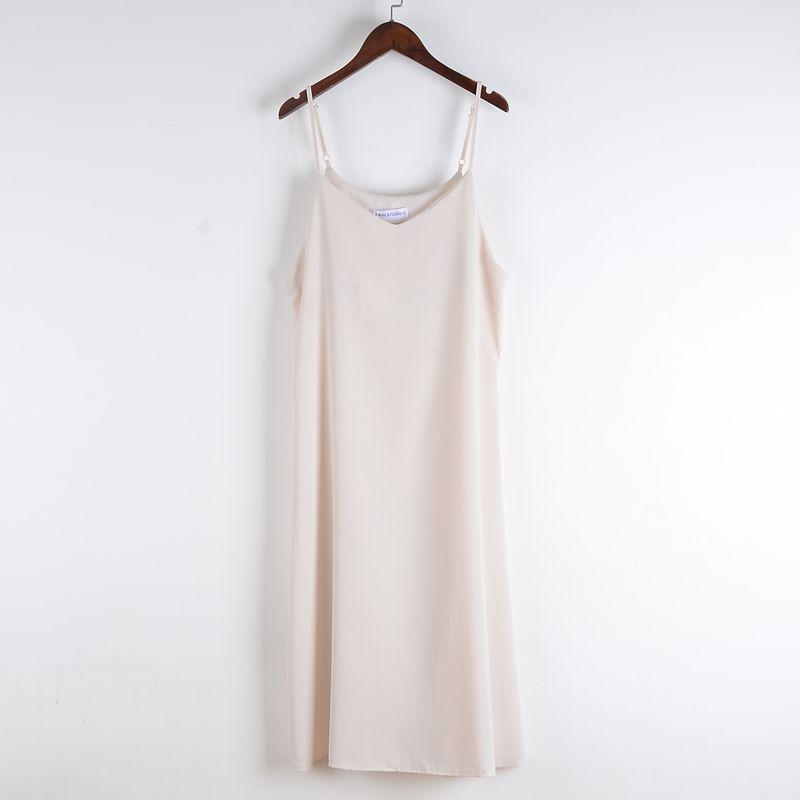 Sleeveless Chiffon A-Line Dress - Women's Knee-Length Solid Color Skirt for Summer Commutes