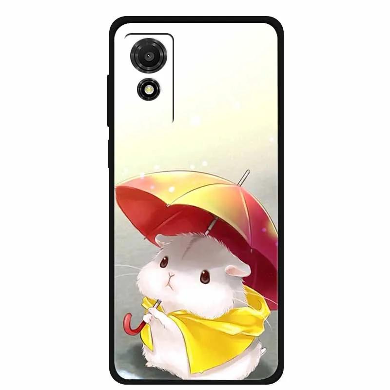 Etui na TCL 501 2024 Miękkie Etui Silikonowy Tylny Pokrowiec na TCL T433D Ochronna Obudowa Etui na TCL 501 Etui Kreskówkowe Zwierzątko TCL501