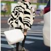 2024 New Autumn and Winter Trend Jacket Thickened Fashion Foreign Leisure Versatile Toka Zebra Pattern Large Skimming Collar Simulation Fur