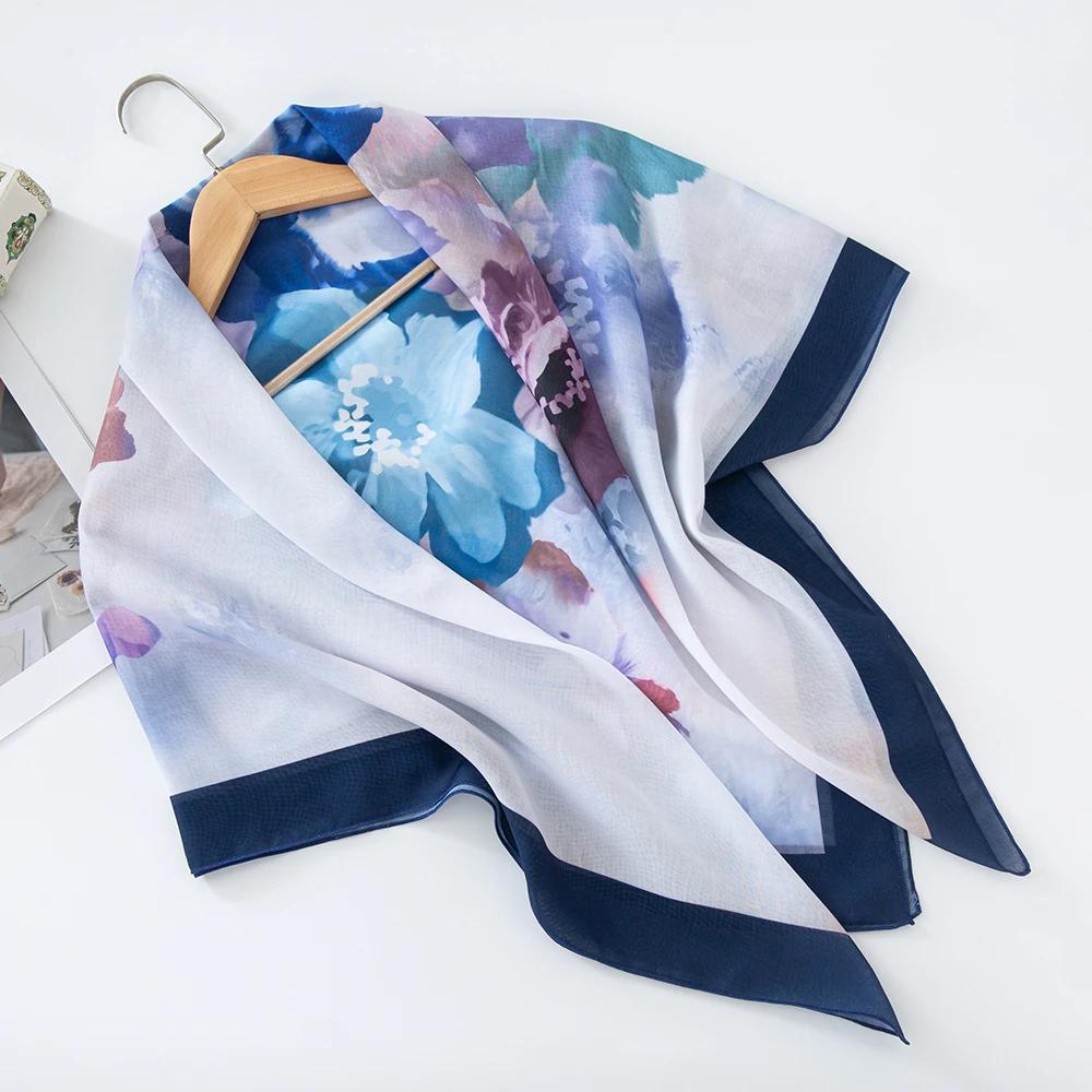 73Colors Malaysia Tudung Bawal Flower Print Hijab New Design Headscarf Premium Cotton Voile Soft Fashion Muslim Square Scarf