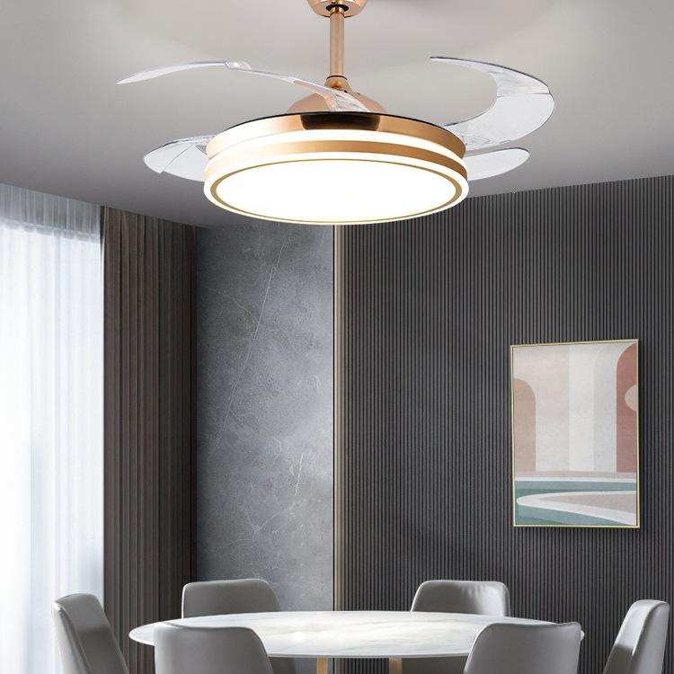 Nordic Luxury Smart Chandelier with Invisible Ceiling Fan for Living Room, Bedroom, and Dining Room.