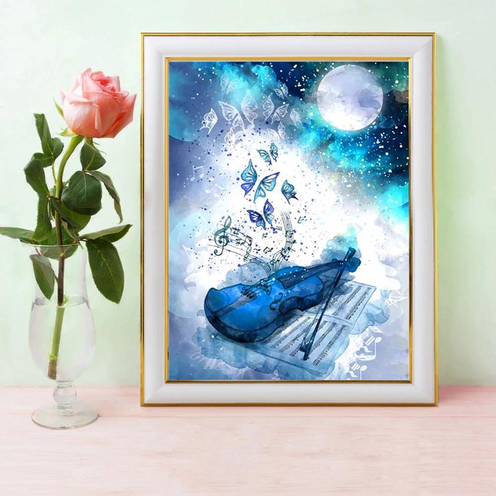 Diamond Painting Set Landscape Violin 5D DIY Diamond Embroidery Sale Butterfly Moon Pictures Of Rhinestones Handmade Gift