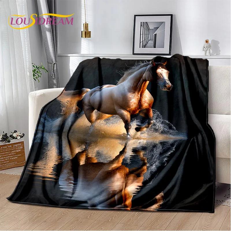 Horse Pentium Gallant Steed 3D Animal Blanket,Soft Throw Blanket for Home Bedroom Bed Sofa Picnic Travel Office Cover Child Gift