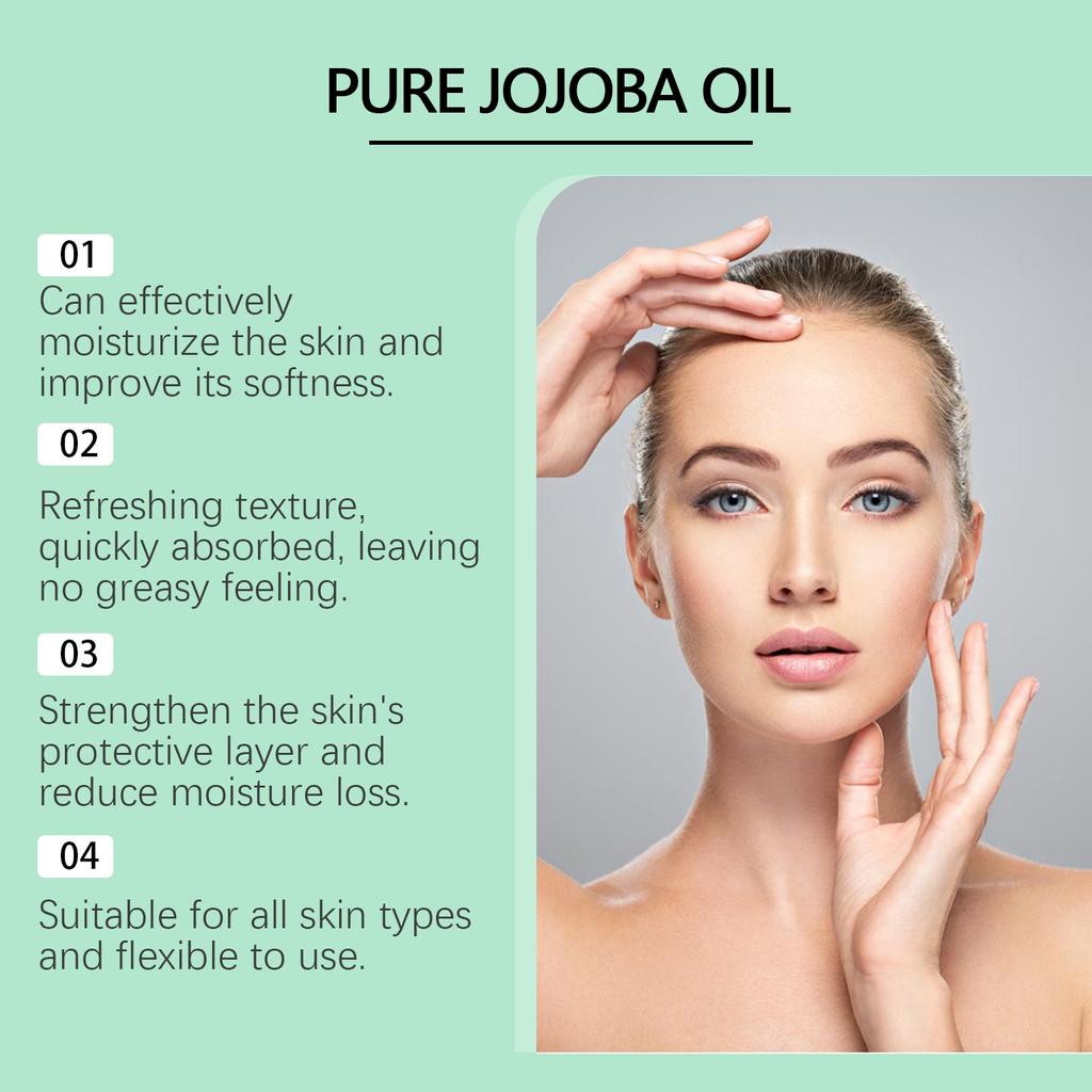 Organiczny olej jojoba 100 ml wegański ciało włosy twarz paznokcie nawilżacz dozownik ujędrniający olejek do ciała