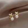 Large Retro 925 Pearl Earrings with Niche Ear Buckles for Women