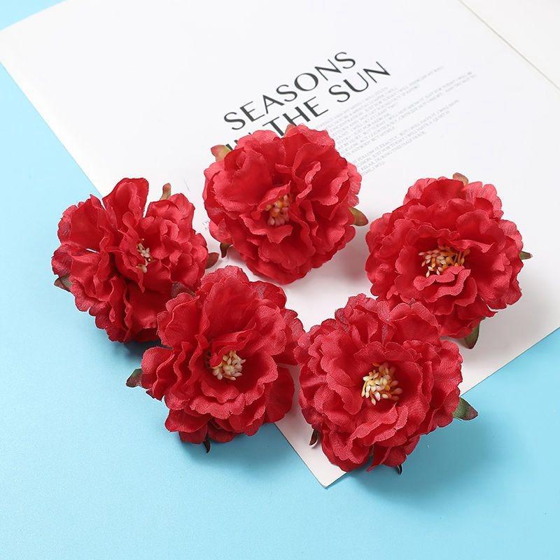 5/10PCs Artificial Flowers 6.5cm Silk Fake Flowers Heads for Home Room Dceor Garden Wedding Marriage Decoration Gifts Accessory
