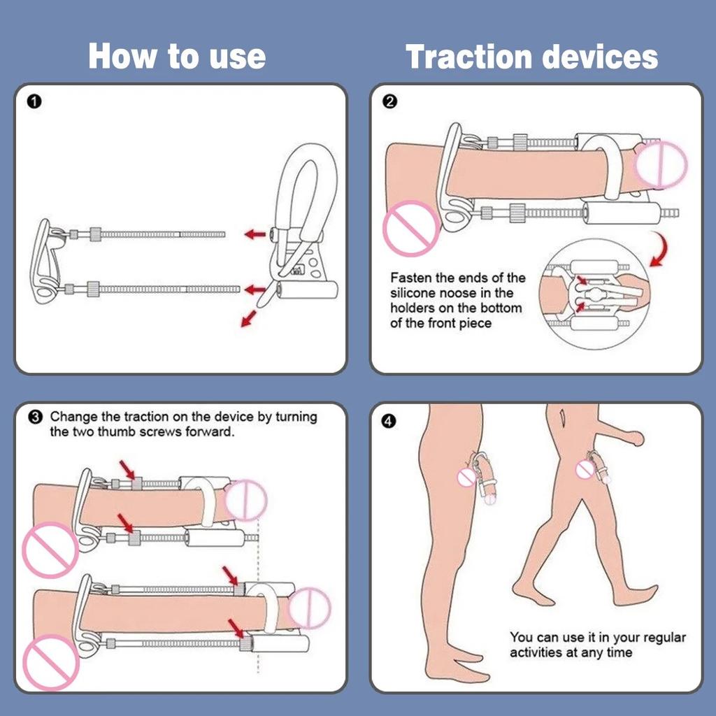 Penis Extender Penis Stretcher Enlarge Device Male Penis Length Enlargement Kit Length & Angle Adjustable Penis Training Device