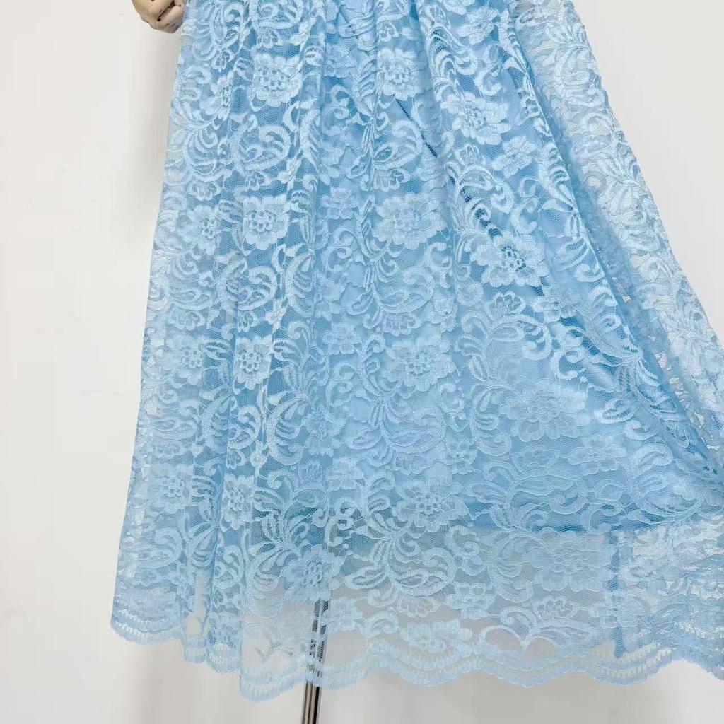 Elegant Lace Top & Waist-Cinching Long Skirt Set: Spring 2026 Collection