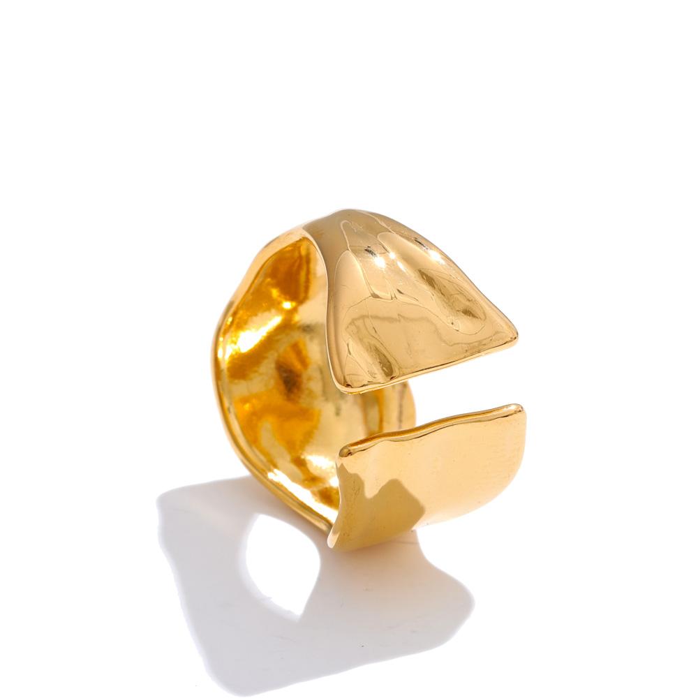 

Eetit Minimalist Polished Metal Stainless Steel Geometric Adjustable Ring Golden Smooth Attractive Jewelry for Women New золотой