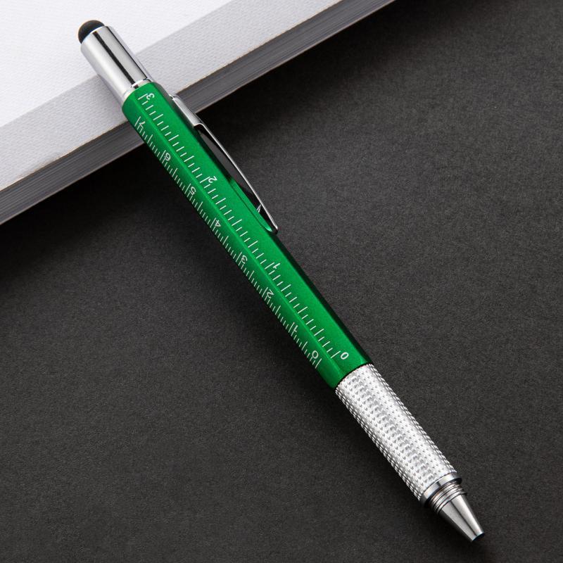 Lightweight Multifunctional Touch Screen Stylus Pen with Screwdriver Ruler Level Gauge for Travel Carry Emergency Repair Tasks
