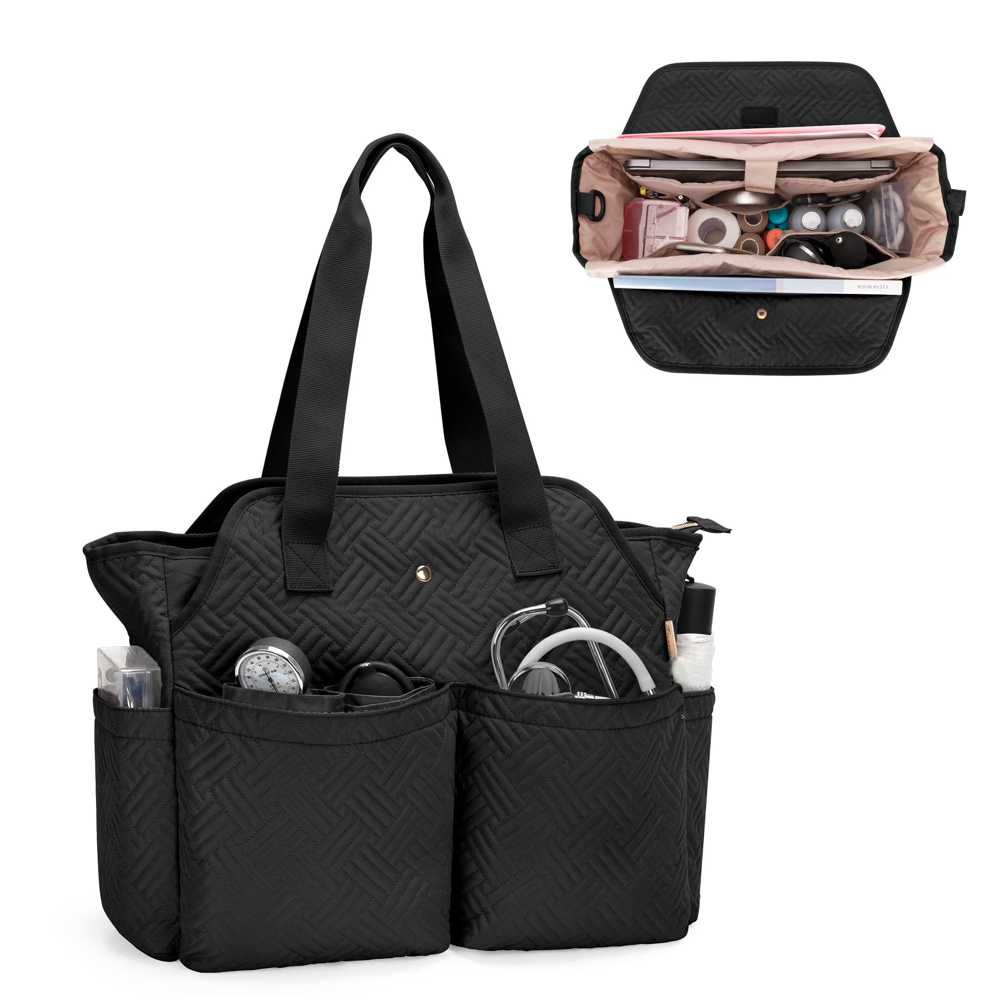 

Fasrom Visiting Nursing Nursing Care Visiting Home Medical School Large Capacity Black Bag, Bag, Bag, Nurse, Teacher, Care, Commuting, Bag, Tote, (Bag чорний