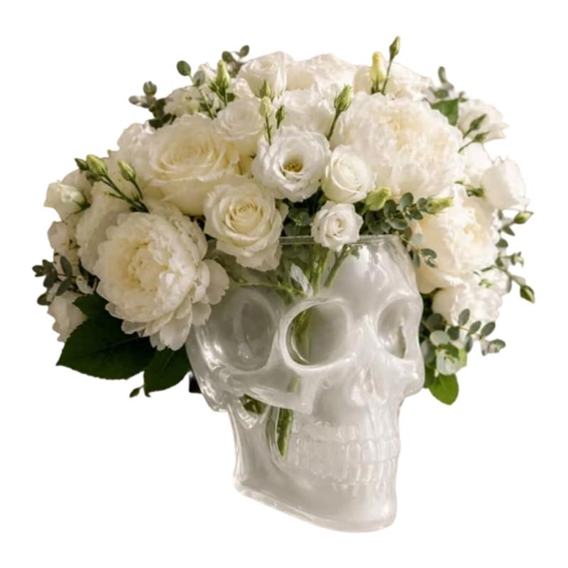 Open Pocket Skull Wall Piece for Entryway Accent, Faux Pick Display, and Party Corner Placement Indoors