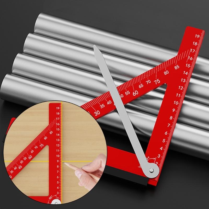 90 Degree Right Angled Ruler for Carpenter Aluminum Triangles Ruler for Precise Angled Marking and Straight Line Drawing