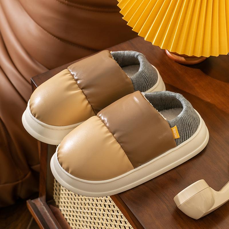 Bread cotton slipper bag and winter warm thick bottom household indoor home couple velvet confinement