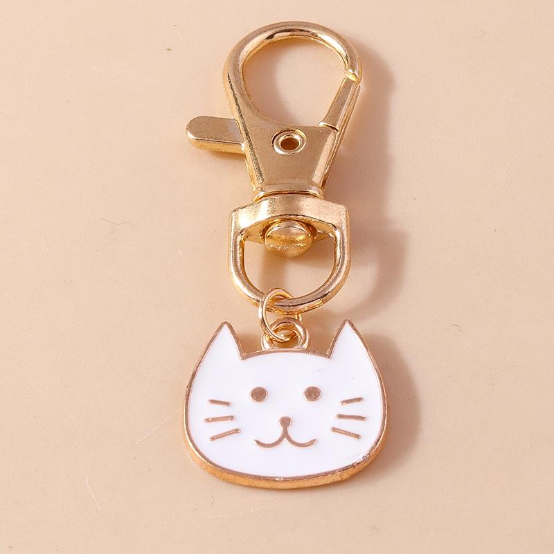 Cute Enamel Puppy Dog Cat Paw Keychain Footprint Keyring Pendants for Car Key Holder Handbag Decor DIY Pet Jewelry Gifts