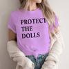 Lustige Protect The Dolls T-Shirts Unisex Damen Mode Lässige Tops Streetwear Freizeitkleidung Protect The Dolls Spruch Unisex T-Shirt