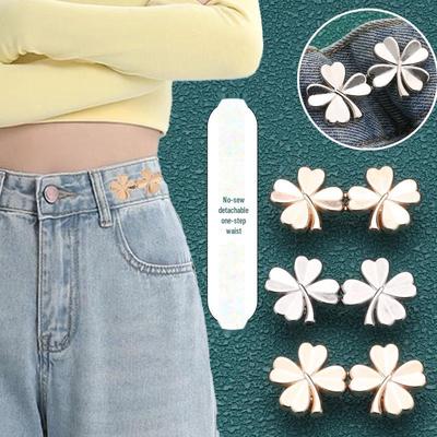 Four-Leaf Clover Detachable Waist Buckle for Jeans Adjustment