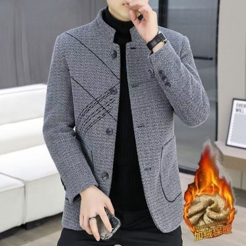 Autumn Winter Coat Stand Collar Jacket Business Temperament Men's New Casual
