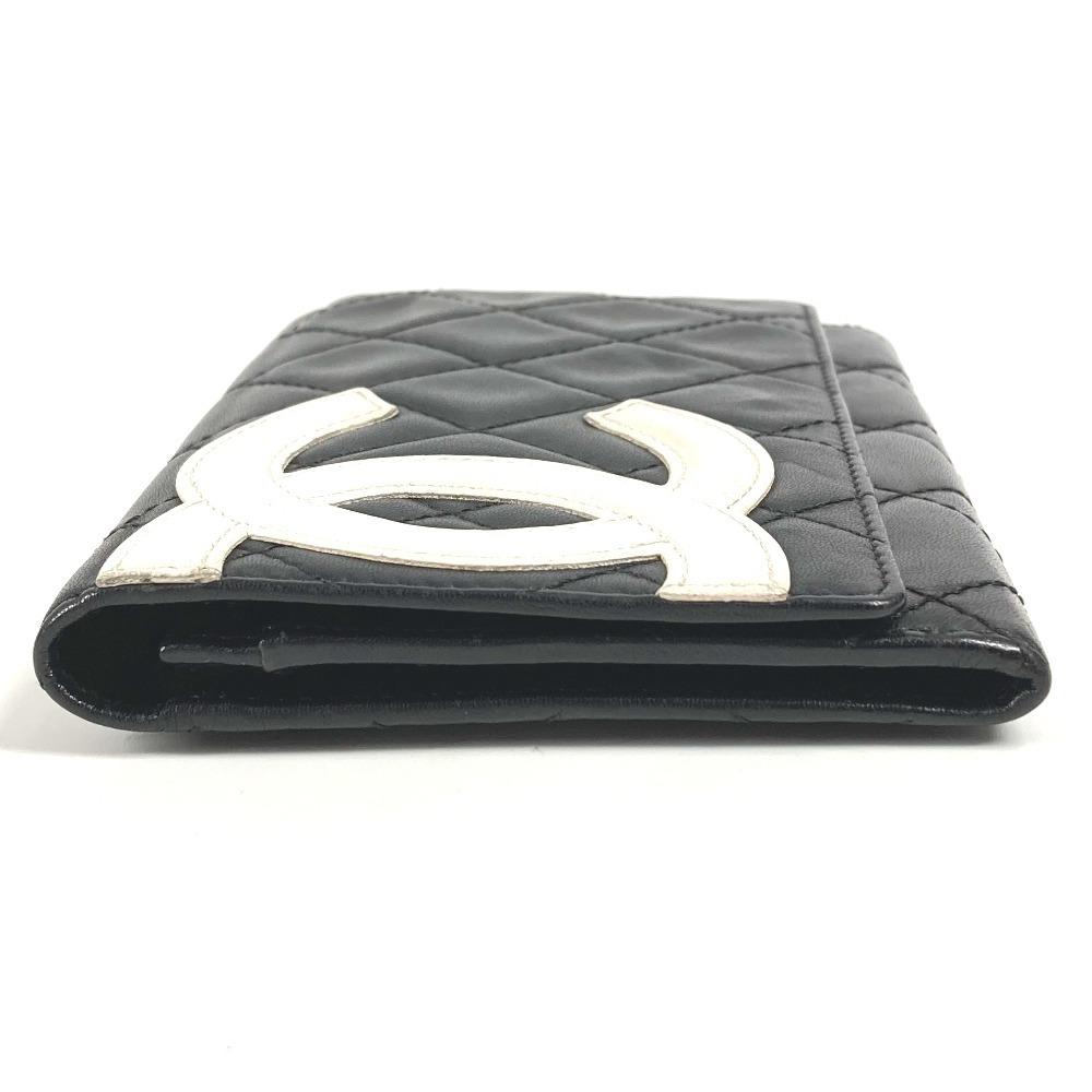 Chanel Cambon Line CC CC Mark Bifold Logo Compact Wallet Flap Folded Wallet