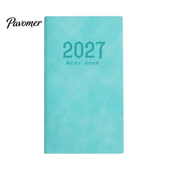 Gift for Students Professionals 2027 A6 Weekly Planner, 365 Day English Schedule Pocket Notebook Compact Travel Diary with Ribbon Bookmark,