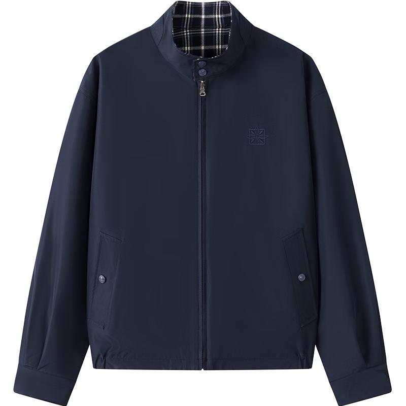 NVG·YOUNG Men's Plaid Stand-Collar Casual Jacket