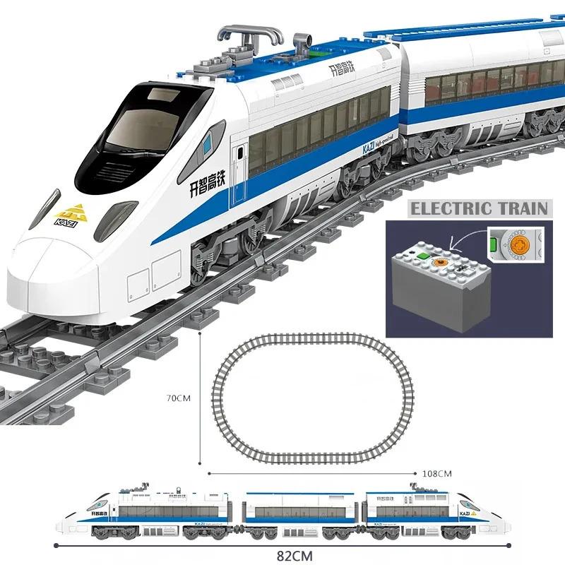 MDXW Electric Building Block High-tech Train Series Railway Track Laying Machine Engineering Educational Assembling Toys for Kid