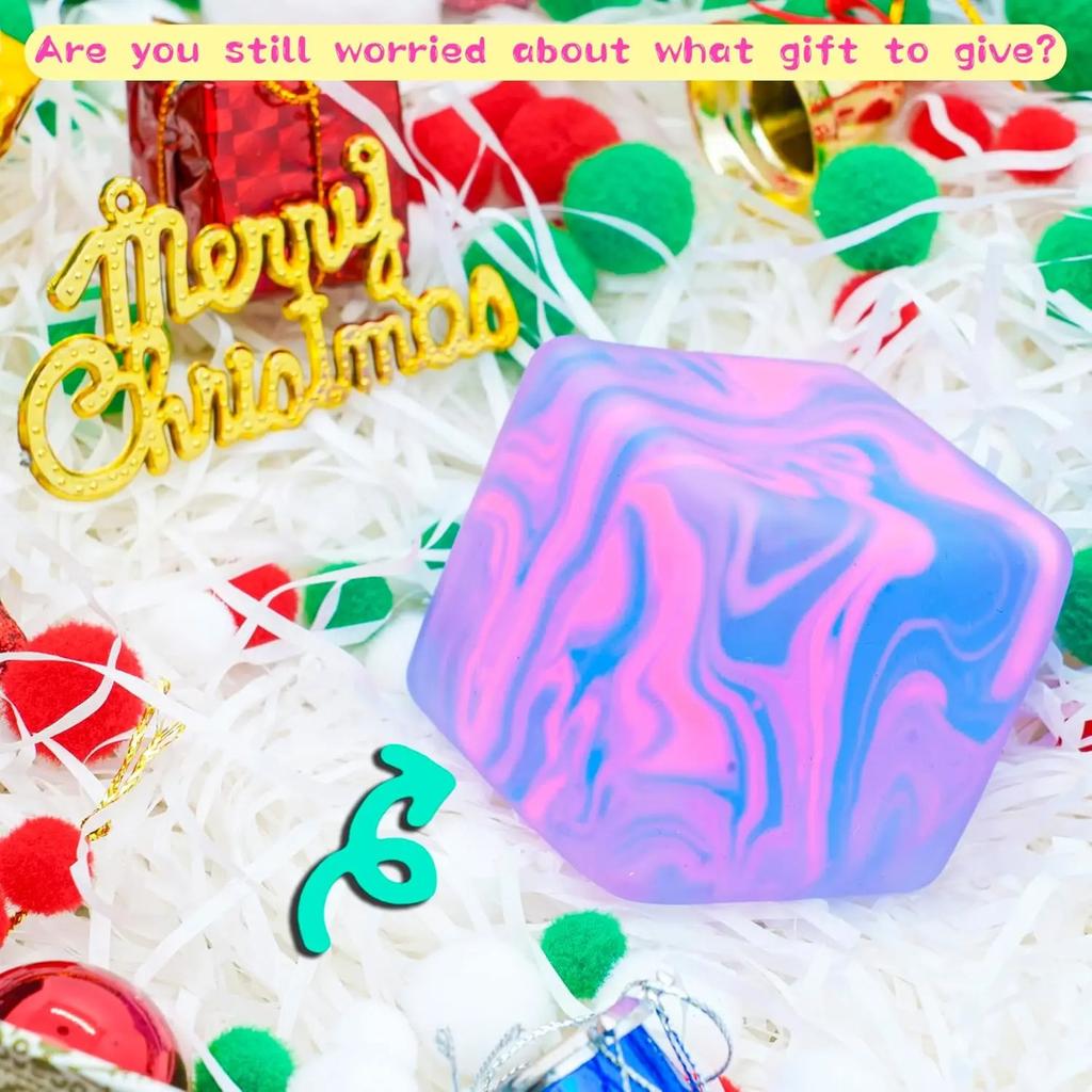 5Cm Soft And Sticky Sensory Stress-Relief Toy Cube Containing Gel Stretchable Ball Swirl Ice Cube Ball Slow Rebound
