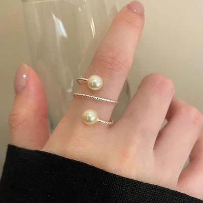 Elegant Multi-layer Faux Pearl Ring for Women – Stylish, Versatile, Cool Niche Design for Index Finger